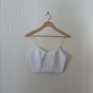 Alice + Olivia White Crop Tank Top Small NWT Zip Back